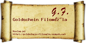 Goldschein Filoméla névjegykártya